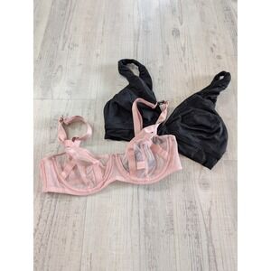Victoria's Secret Bras - 32C Unlined Balconette‎ Bra NWTs & XS Bralette Black